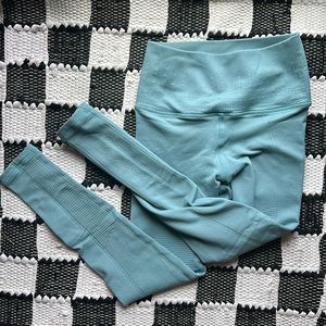 Avocado ribbed long workout tights